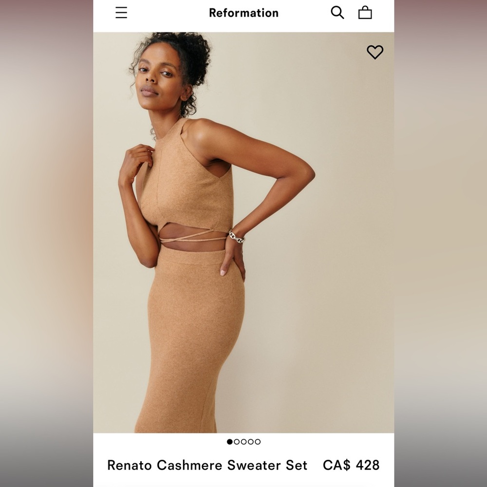 Reformation cashmere sweater set